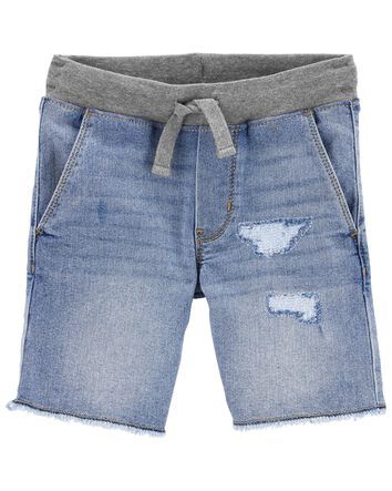 Carters Toddler Boys Solid Chambray Pull-On Shorts 5T Denim Blue Carters Toddler Boys Solid Chambray Pull-On Shorts 5T Denim Blue